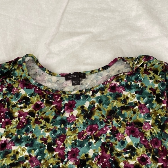 J Jill Plus XL Floral Tunic Top Tunic Shirt Black stretchy high-low - Picture 2 of 6